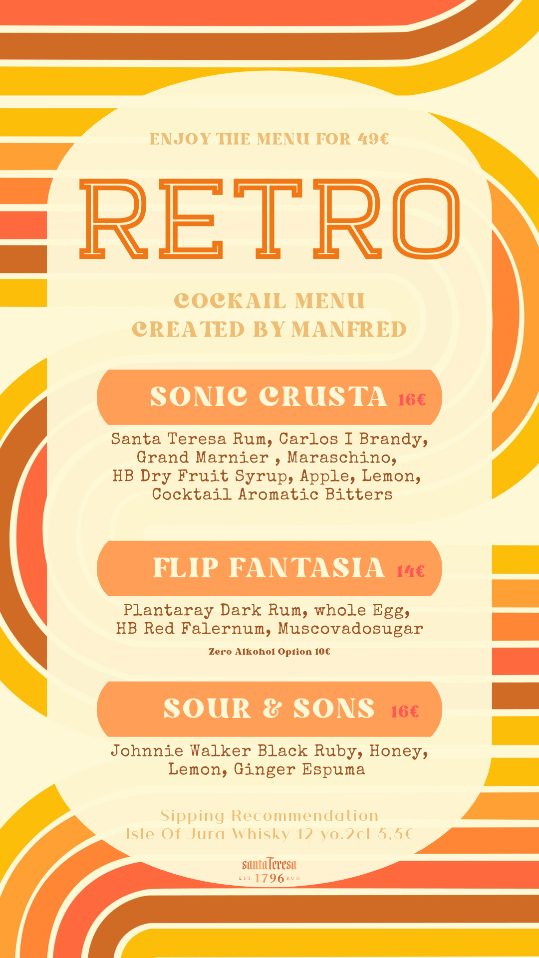 Retro Cocktail Karte